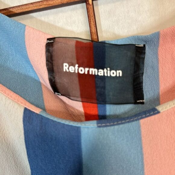 Reformation thin adjustable strap rainbow mini dress - Picture 4 of 5